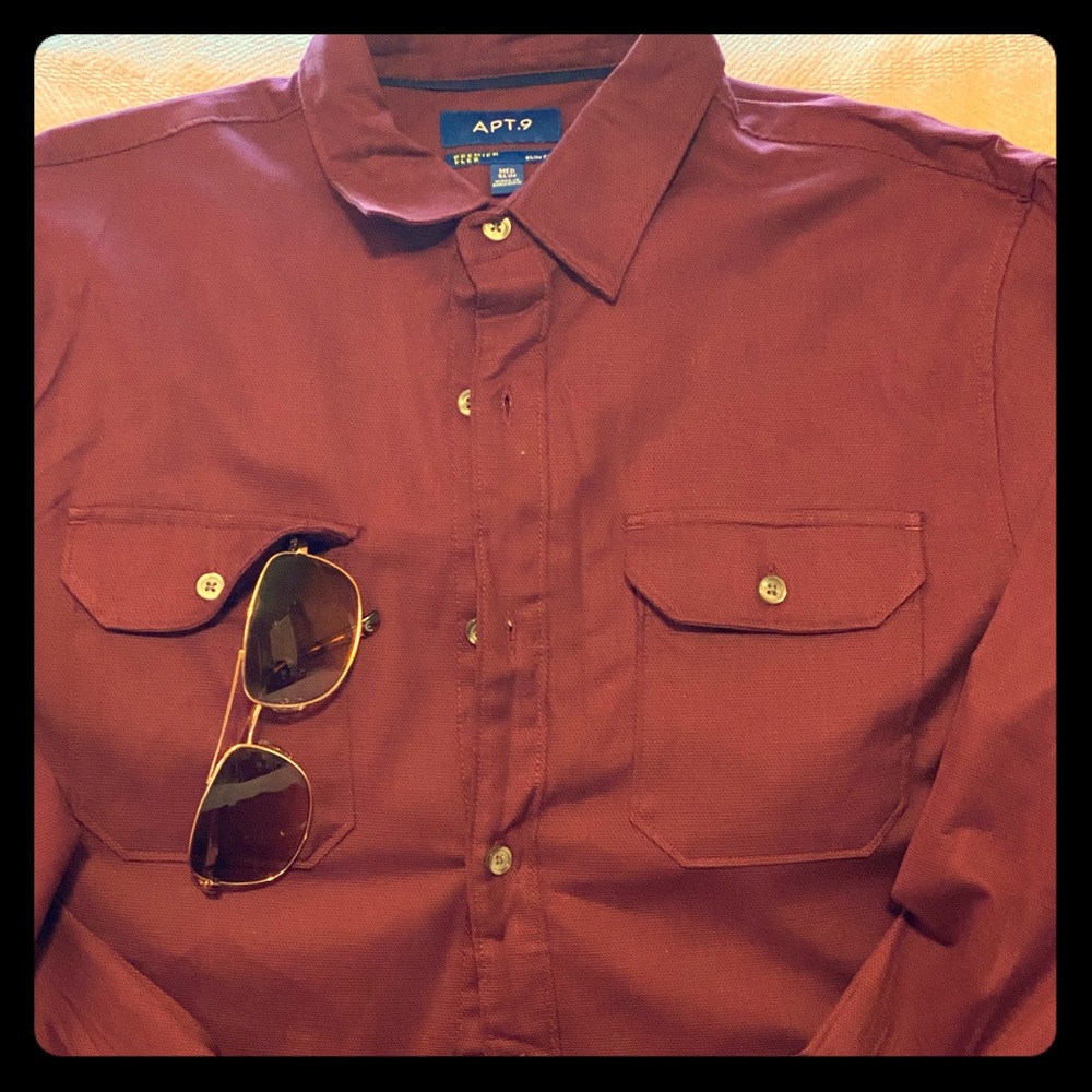 Maroon Casual Apt 9 Button Down